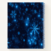 Deep Blue & Bright Snowflakes Notebook Notizblock (Rückseite)
