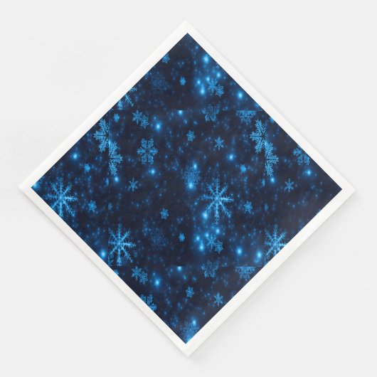 Deep Blue & Bright Snowflakes Paper Napkins Serviette (Ecke)