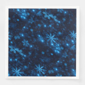 Deep Blue & Bright Snowflakes Paper Napkins Serviette (Vorderseite)