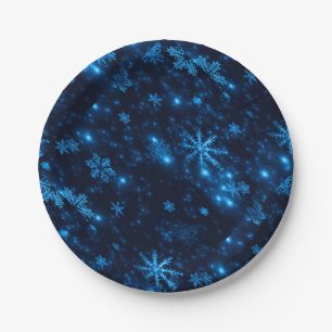 Deep Blue & Bright Snowflakes Paper Teller