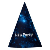 Deep Blue & Bright Snowflakes Party Hat Partyhütchen (Vorderseite)