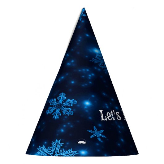 Deep Blue & Bright Snowflakes Party Hat Partyhütchen (Links)