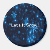 Deep Blue & Bright Snowflakes Round Magnet (Vorne)