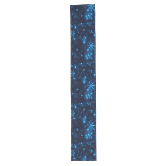 Deep Blue & Bright Snowflakes Tischläufer (Vorderseite)