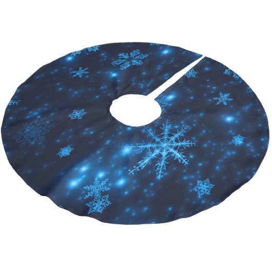Deep Blue & Bright Snowflakes Treppenhaus Rock Polyester Weihnachtsbaumdecke (Schrägansicht)
