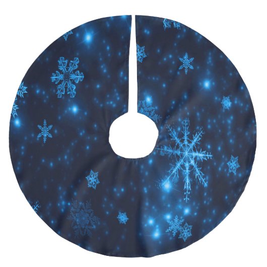 Deep Blue & Bright Snowflakes Treppenhaus Rock Polyester Weihnachtsbaumdecke (Vorderseite)