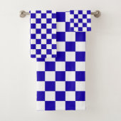 Deep blue checkered  badhandtuch set (Insitu)