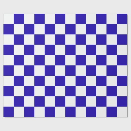 Deep blue checkered  geschenkpapier (Flach)