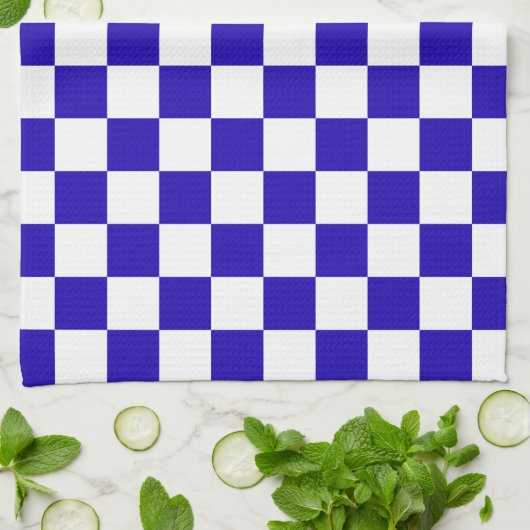 Deep blue checkered  geschirrtuch (Gefaltet)