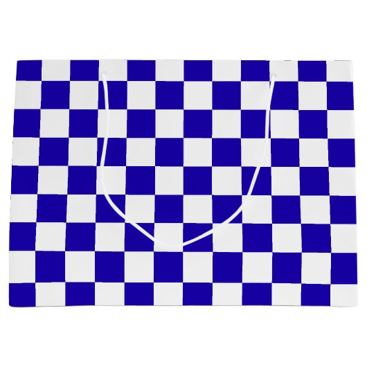 Deep blue checkered  große geschenktüte (Vorderseite)