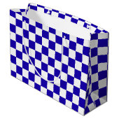 Deep blue checkered  große geschenktüte (Rückseite Schrägansicht)