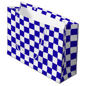 Deep blue checkered  große geschenktüte (Vorderseite Schrägansicht)