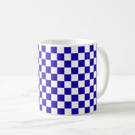 Deep blue checkered  kaffeetasse