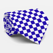 Deep blue checkered  krawatte (Gerollt)