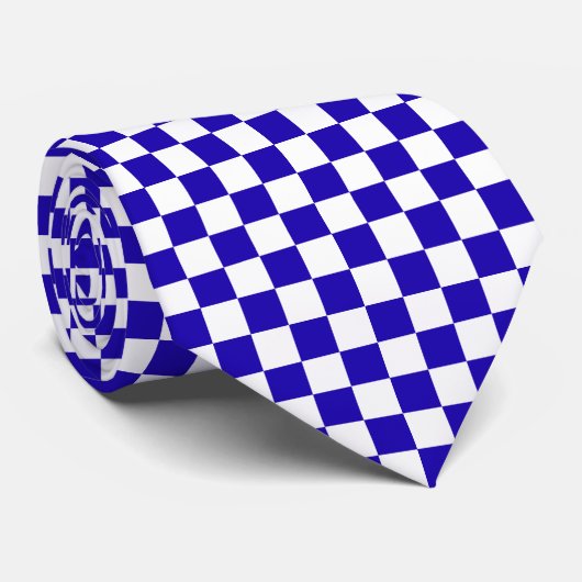 Deep blue checkered krawatte (Gerollt)