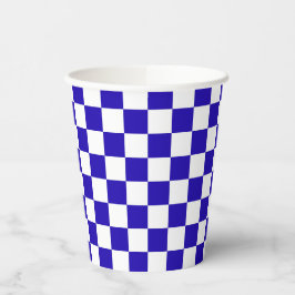 Deep blue checkered  pappbecher