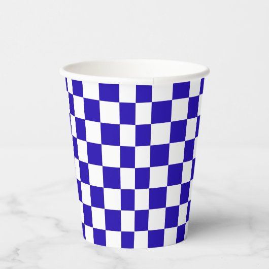 Deep blue checkered  pappbecher (Rechts)