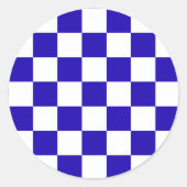 Deep blue checkered  runder aufkleber (Vorderseite)