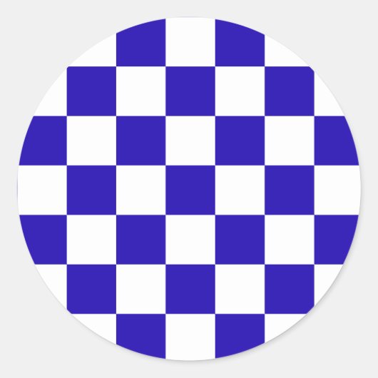 Deep blue checkered  runder aufkleber (Vorderseite)