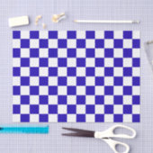 Deep blue checkered  seidenpapier (Handwerk)