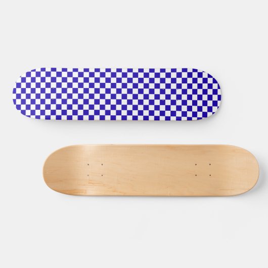 Deep blue checkered  skateboard (Horizontal)
