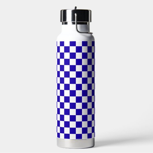 Deep blue checkered  trinkflasche (Links)