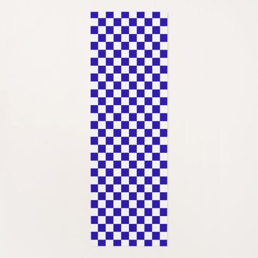 Deep blue checkered  yogamatte (Vorderseite)