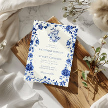 Deep Blue Chinoiserie Vintage Blumenhochzeit