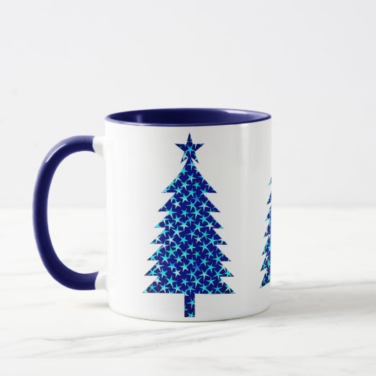 Deep Blue Christmas Tree mit Sternen Tasse (Links)