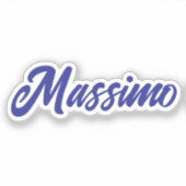 Deep Blue Color Plain Modern Own Name Calligraphy Aufkleber (Vorderseite)