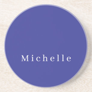 Deep Blue Color Schlicht Moderner Name Minimalisti Getränkeuntersetzer