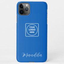 Deep Blue Custom Logo Name iPhone-Hülle