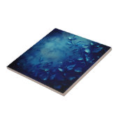 Deep Blue Decorative Leaves Fliese (Seite)