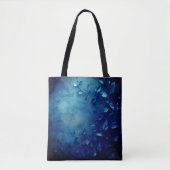 Deep Blue Decorative Leaves Tasche (Vorderseite)