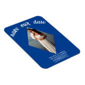 Deep Blue Diamant Foto Hochzeit Terminankündigung Magnet (Rechte Seite)