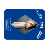 Deep Blue Diamant Foto Hochzeit Terminankündigung Magnet (Horizontal)