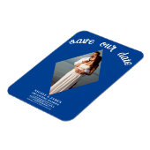 Deep Blue Diamant Foto Hochzeit Terminankündigung Magnet (Linke Seite)