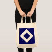 Deep Blue Diamond, kühne weiße Grenze Tragetasche (Vorderseite (Produkt))