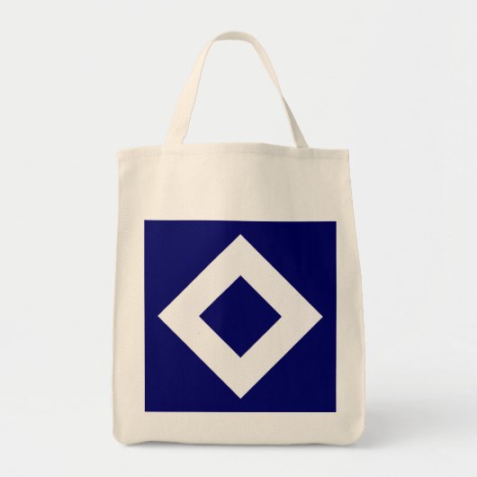 Deep Blue Diamond, kühne weiße Grenze Tragetasche (Vorne)