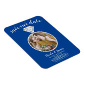 Deep Blue Diamond Ring Blende Foto Save the Date Magnet (Rechte Seite)