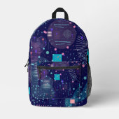 Deep Blue Dreams Abstract Art Bedruckter Rucksack (Vorderseite)