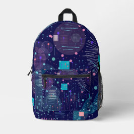 Deep Blue Dreams Abstract Art Bedruckter Rucksack