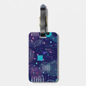 Deep Blue Dreams Abstract Art Gepäckanhänger (Rückseite vertikal)