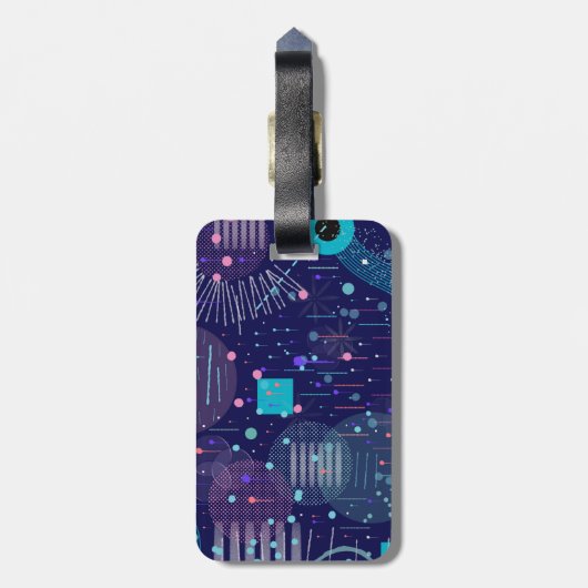 Deep Blue Dreams Abstract Art Gepäckanhänger (Rückseite vertikal)