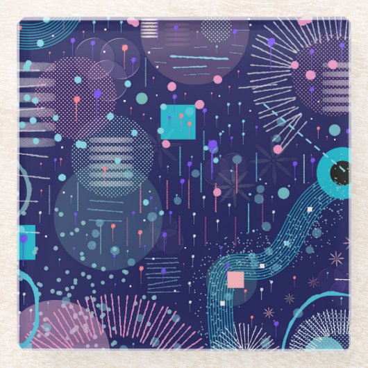 Deep Blue Dreams Abstract Art Glasuntersetzer (Vorderseite)