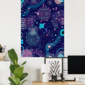Deep Blue Dreams Abstract Art Poster (Heimbüro)