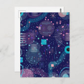 Deep Blue Dreams Abstract Art Postkarte (Vorne/Hinten)