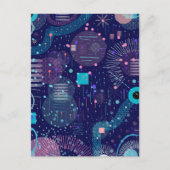 Deep Blue Dreams Abstract Art Postkarte (Vorderseite)