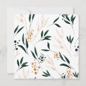 Deep Blue Floral Elegante Hochzeit im Herbst Einladung (Rückseite)