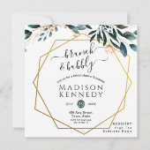 Deep Blue Floral Elegante Hochzeit im Herbst Einladung (Vorderseite)